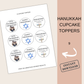 Hanukkah Cupcake Toppers