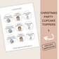 Christmas Party Cupcake Toppers