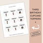 3rd Birthday Boy Cupcake Toppers