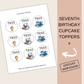 7th Birthday Cupcake Toppers Girl
