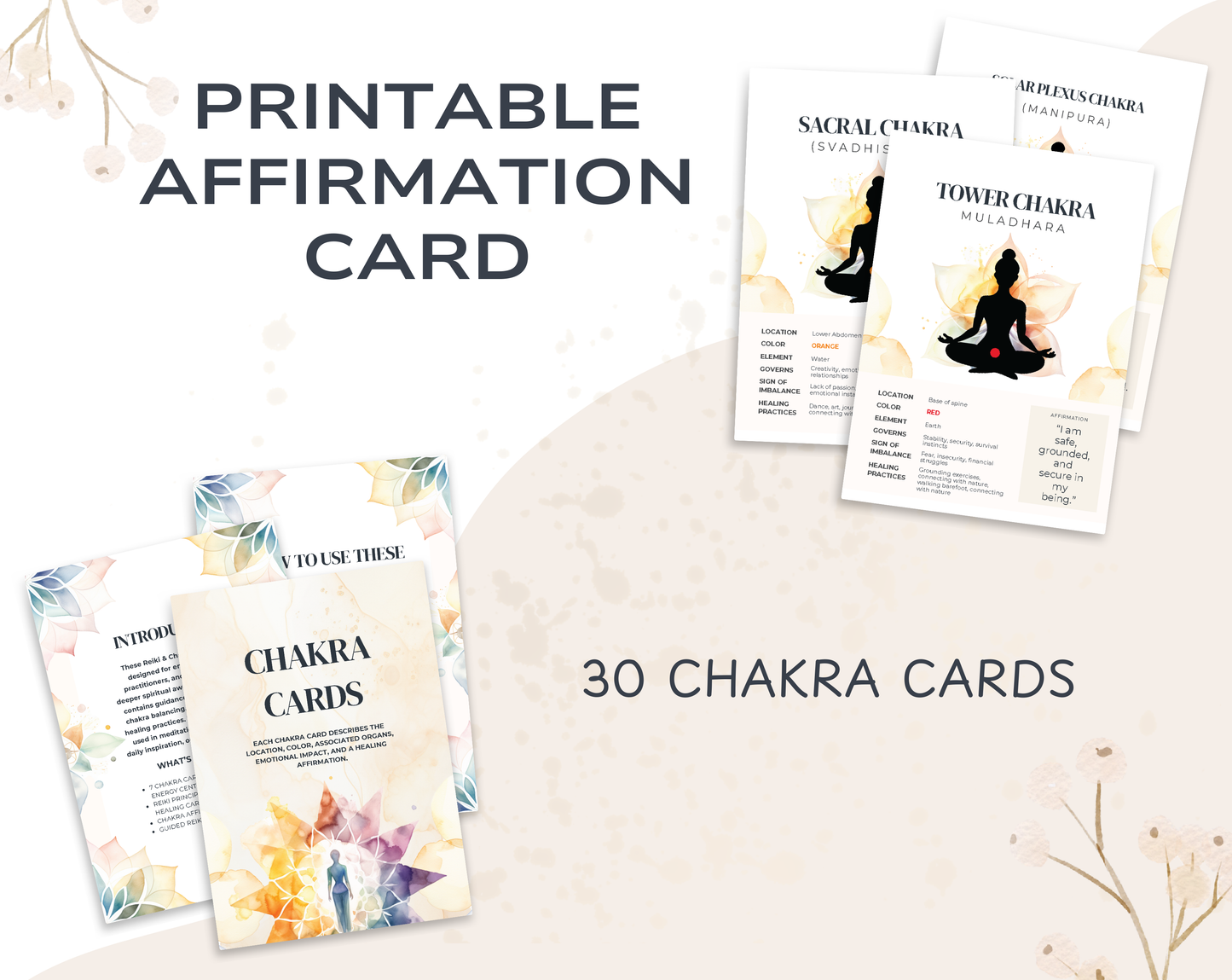 30 Chakra Affirmation Cards