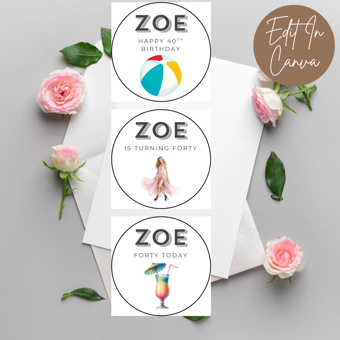40th Birthday Cupcake Toppers Woman