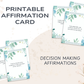 30 Decision Making Affirmation Cards
