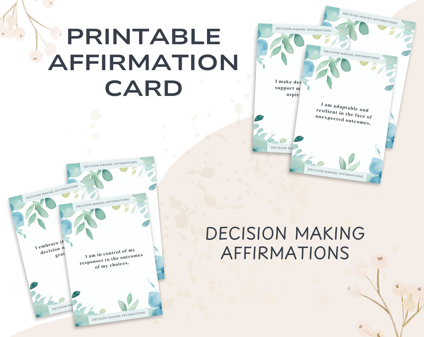 30 Decision Making Affirmation Cards