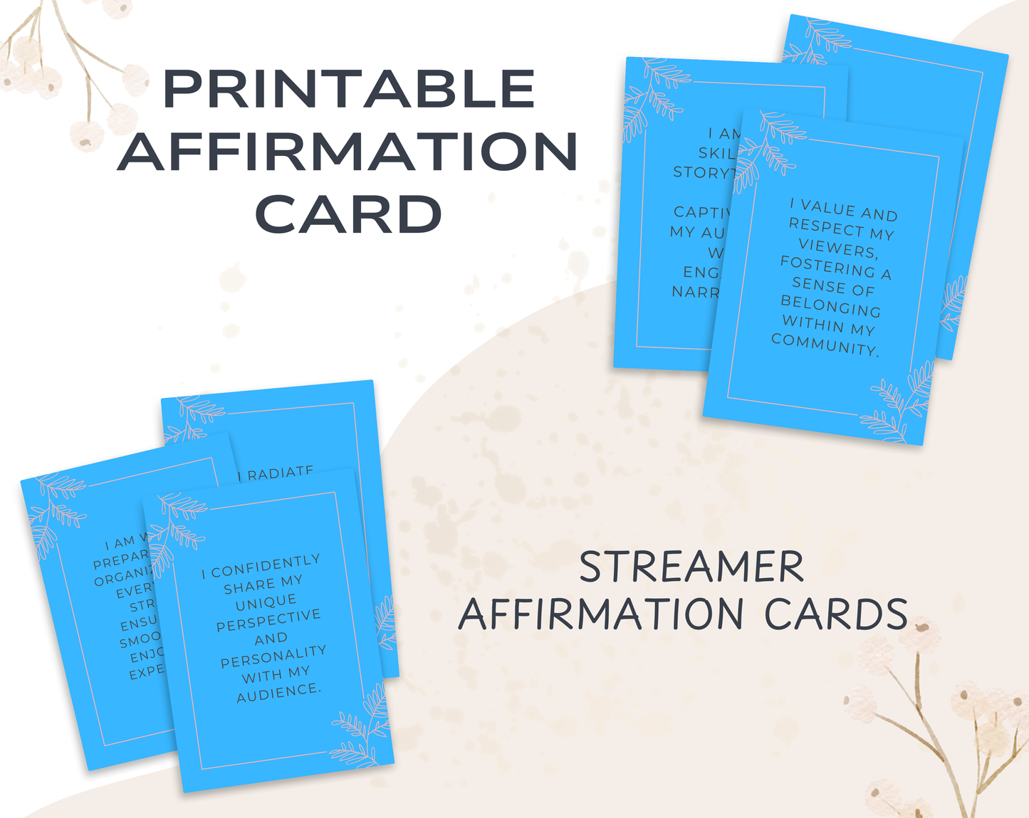 30 Streamer Affirmation Cards