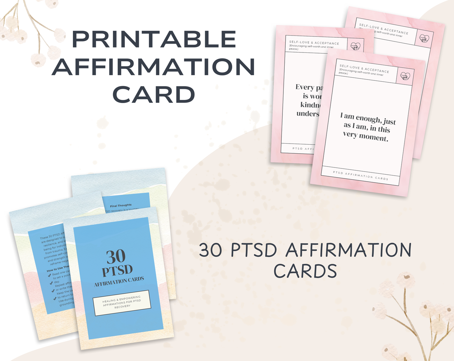 30 PTSD Affirmation Cards