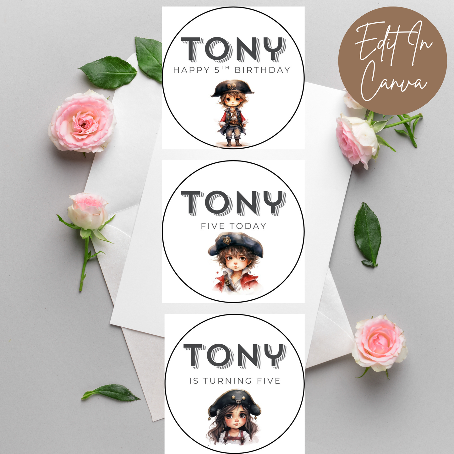 5th Birthday Cupcake Toppers Boy