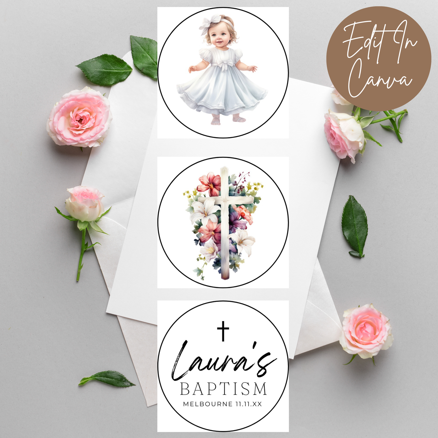 Baptism Cupcake Toppers