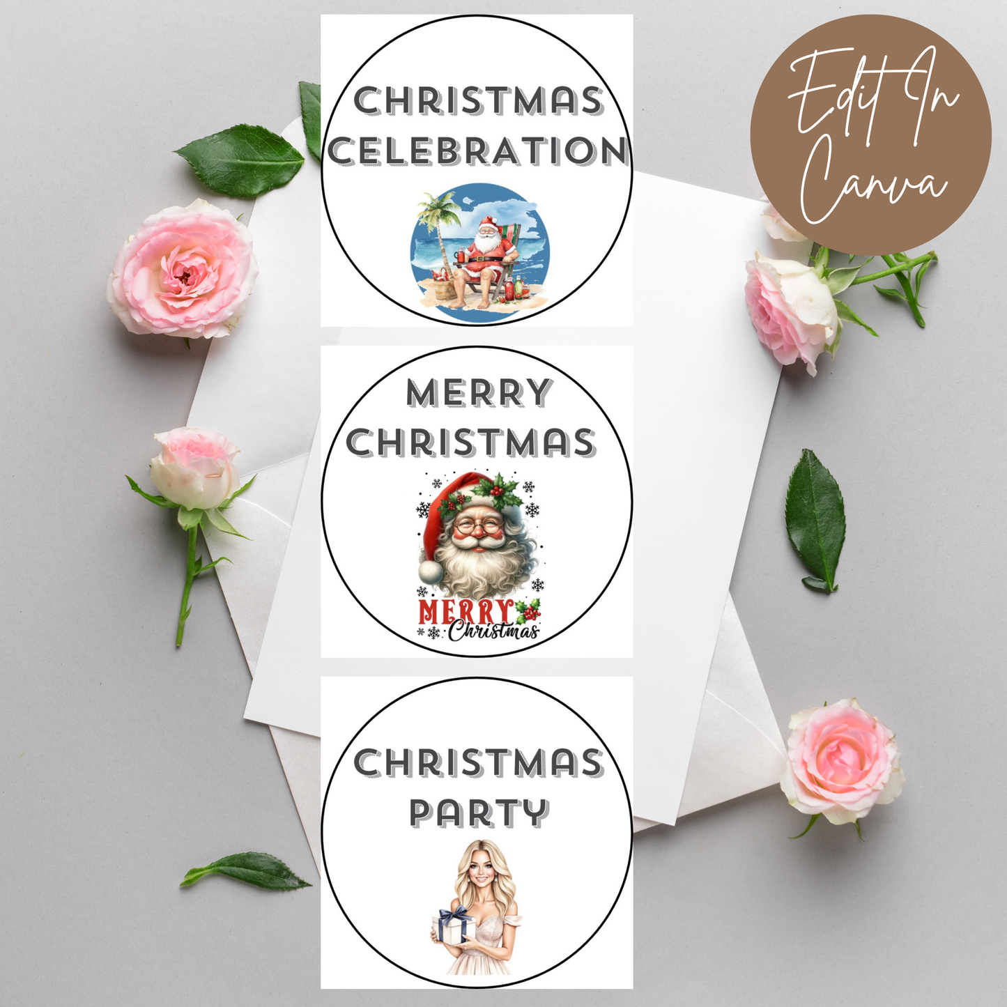 Christmas Party Cupcake Toppers