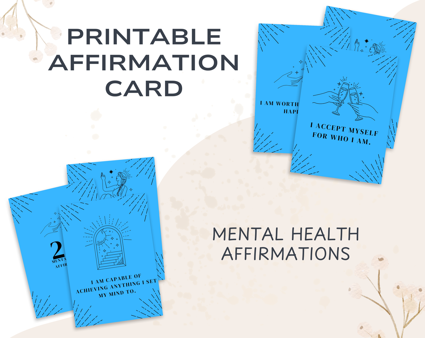 25 Mental Health Affirmation Cards