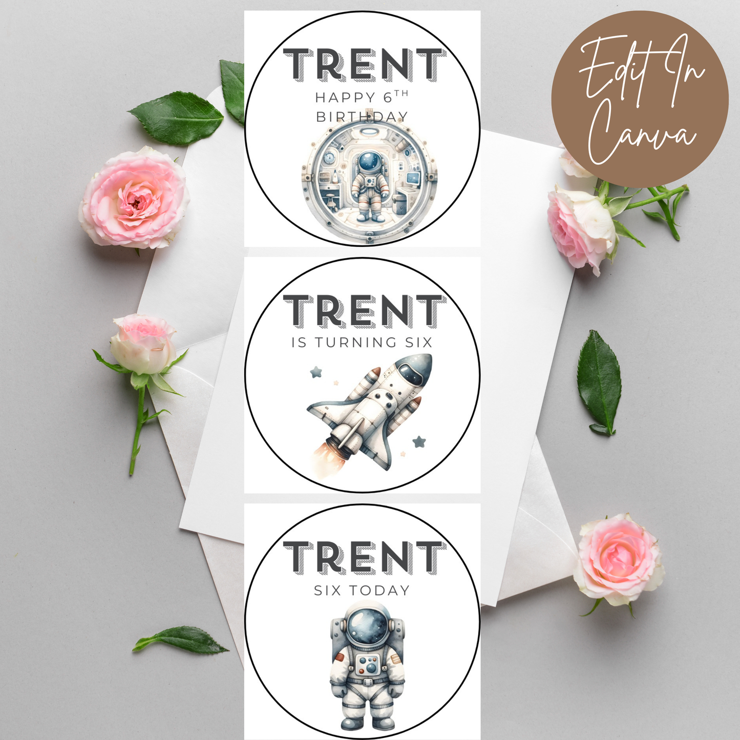 6th Birthday Party Cupcake Toppers Boy