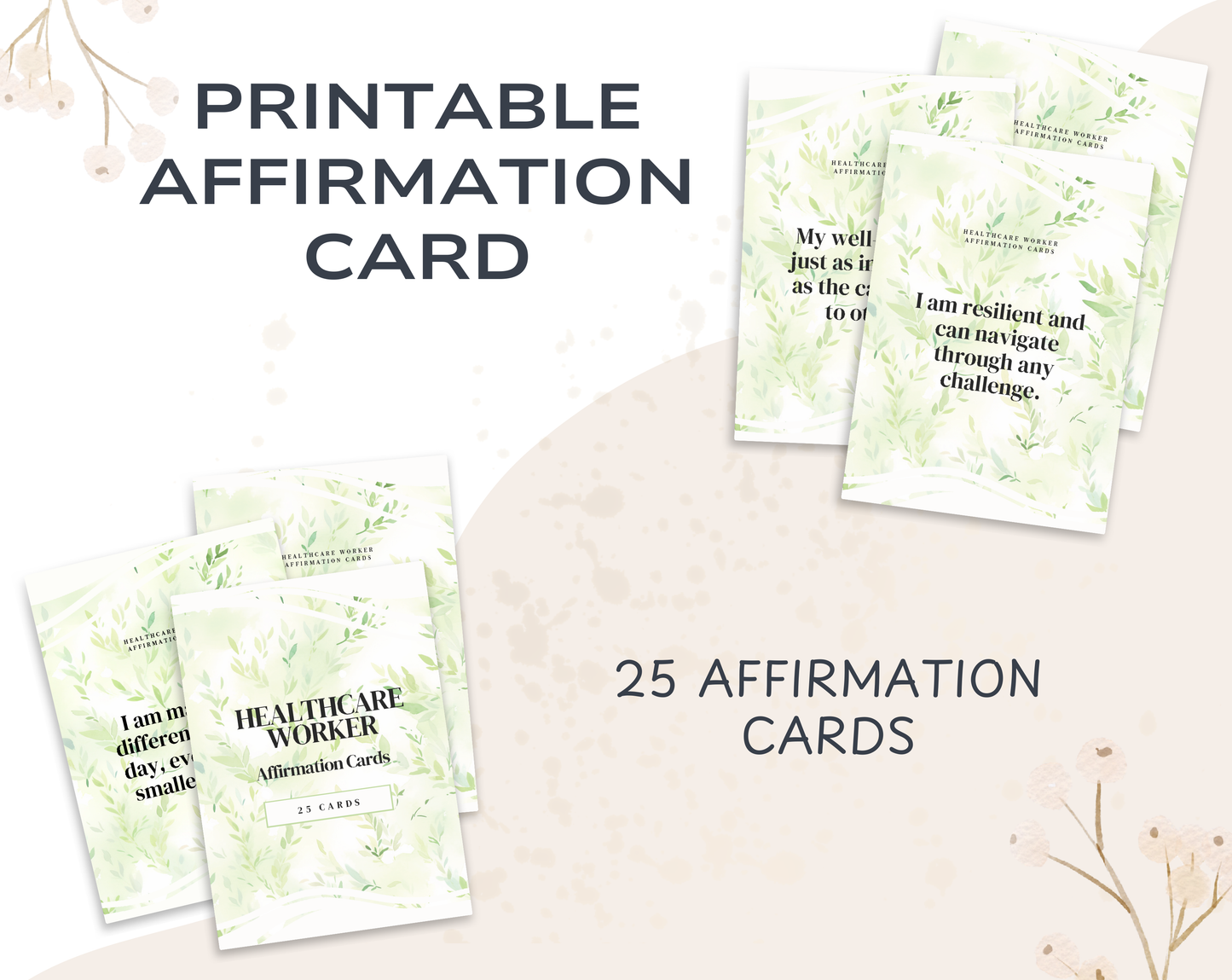 25 Healthcare Worker Affirmation Cards