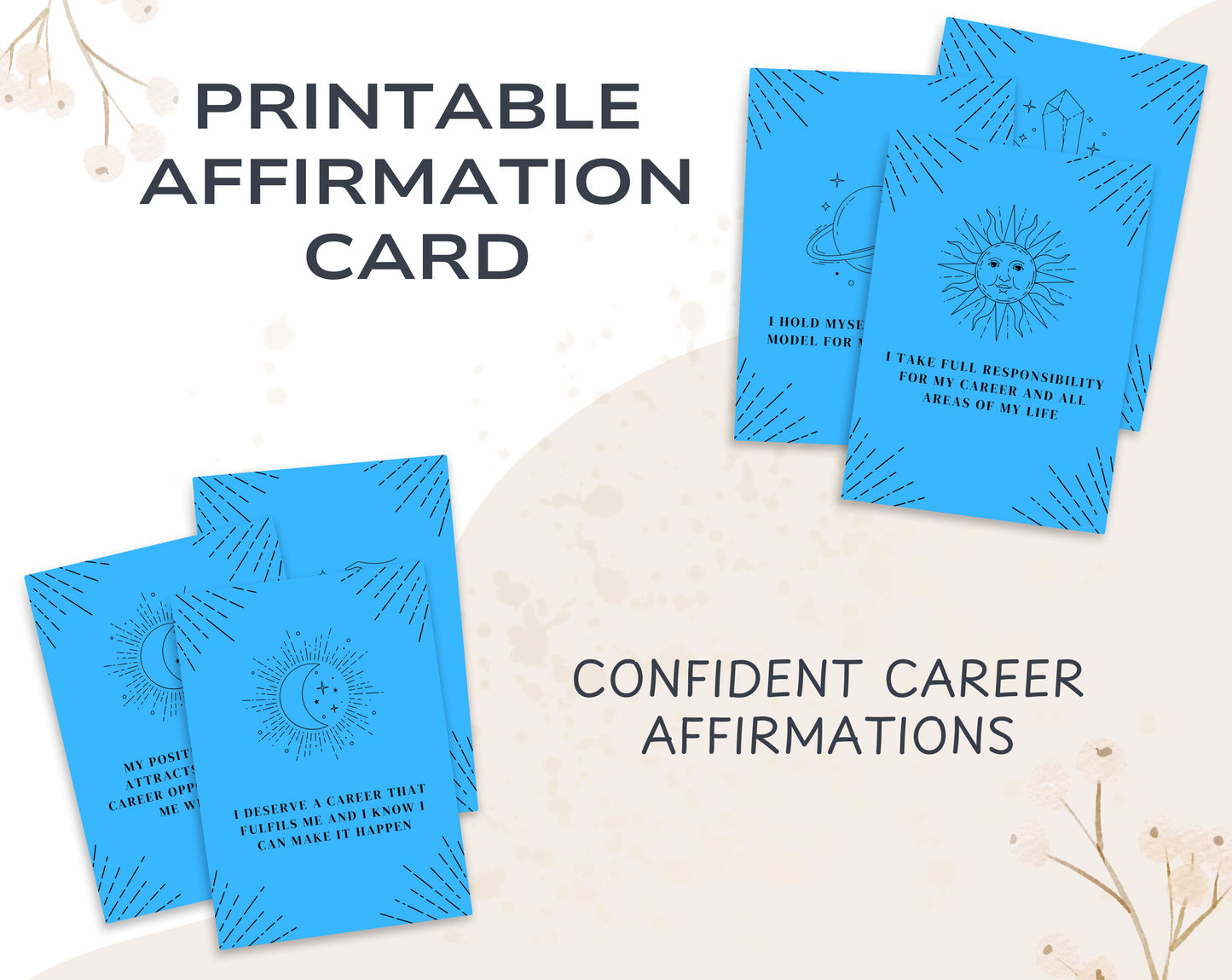 20 Confident Career Affirmation Cards