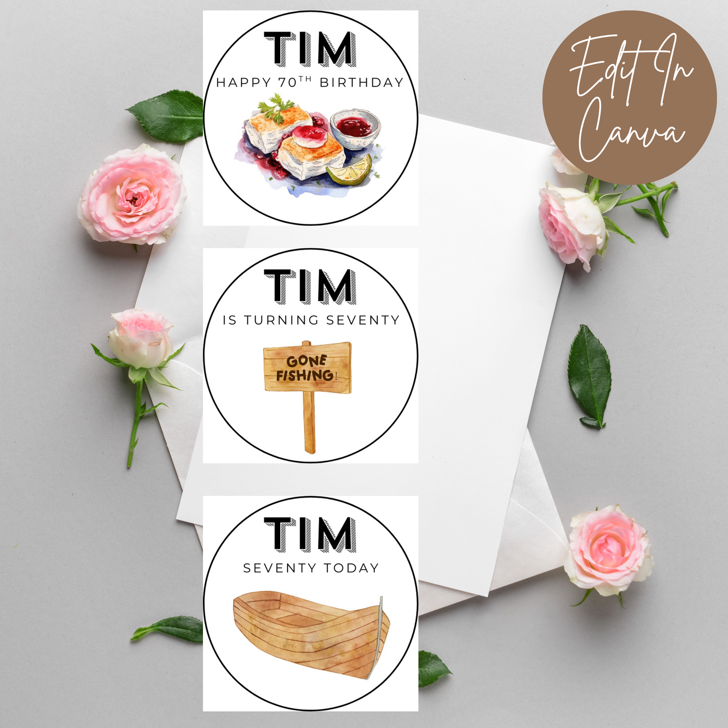 70th Birthday Cupcake Toppers Man
