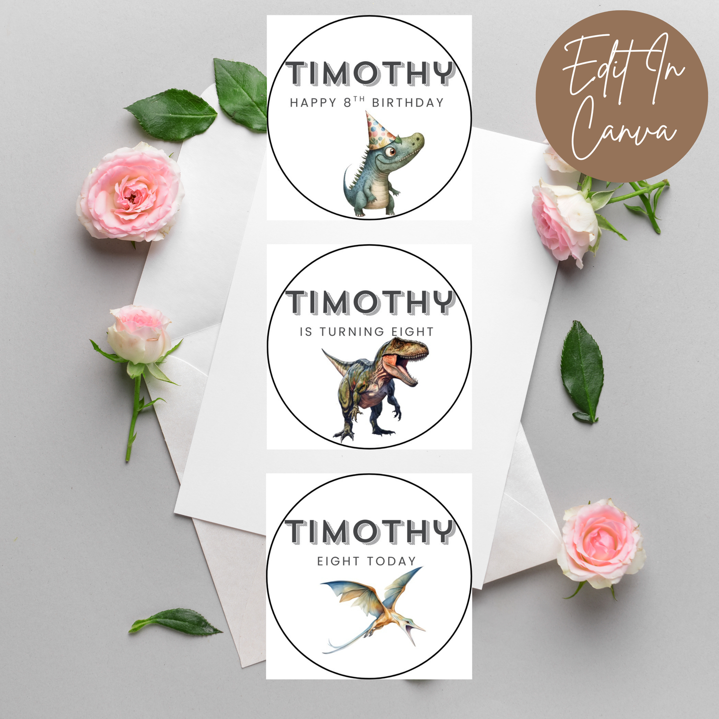 8th Birthday Cupcake Toppers Boy