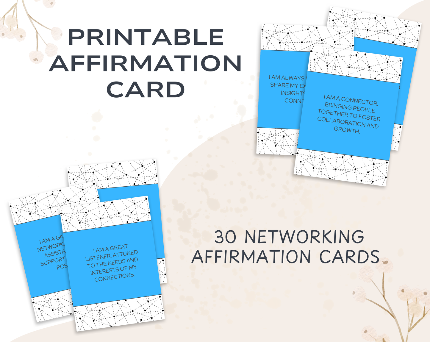 30 Networking Affirmation Cards