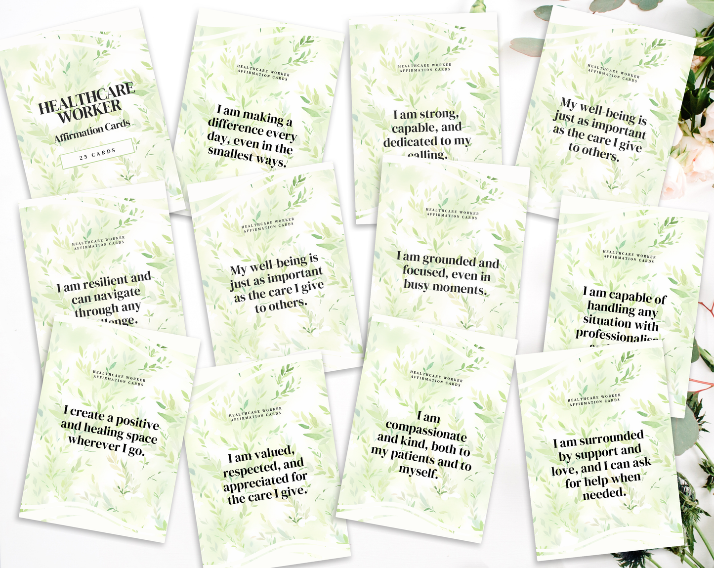 25 Healthcare Worker Affirmation Cards