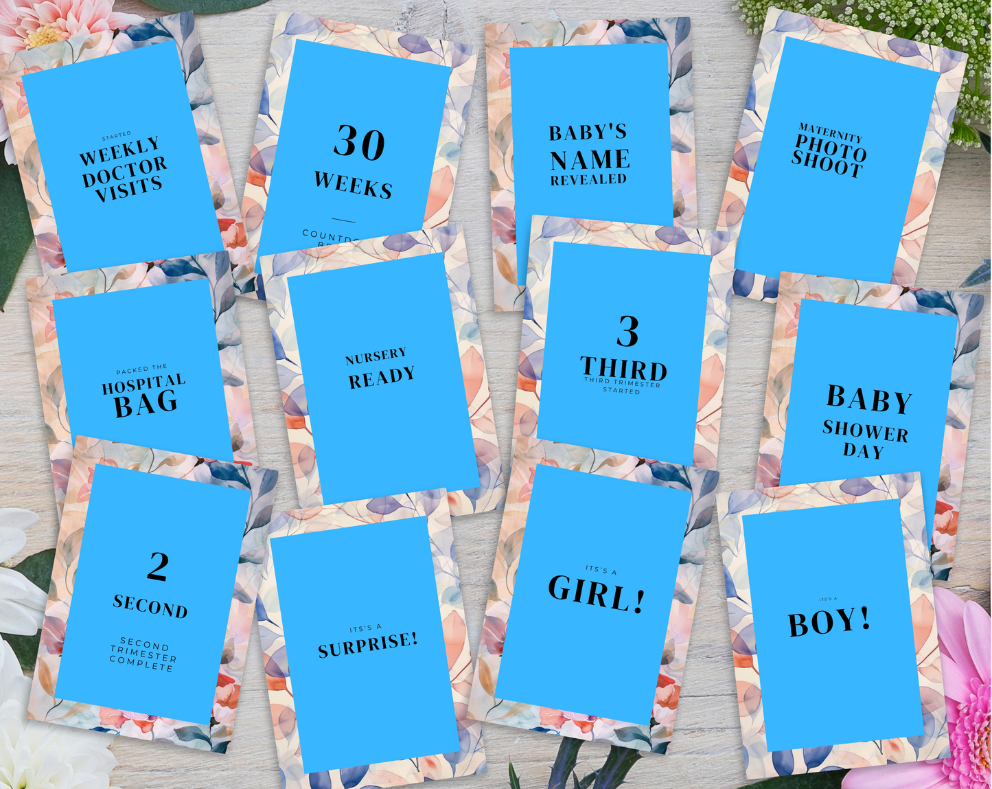 40 Pregnancy Milestone Cards