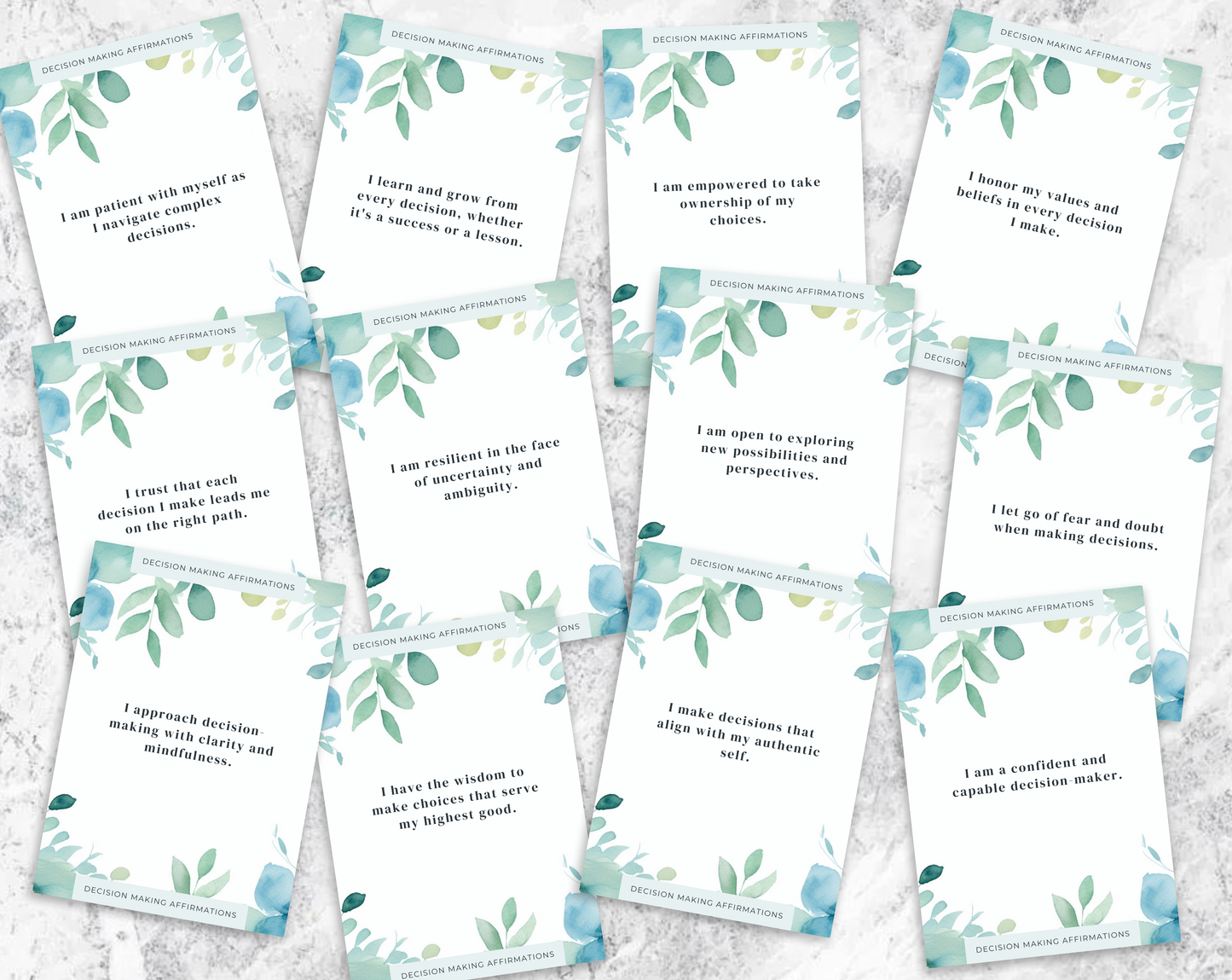 30 Decision Making Affirmation Cards