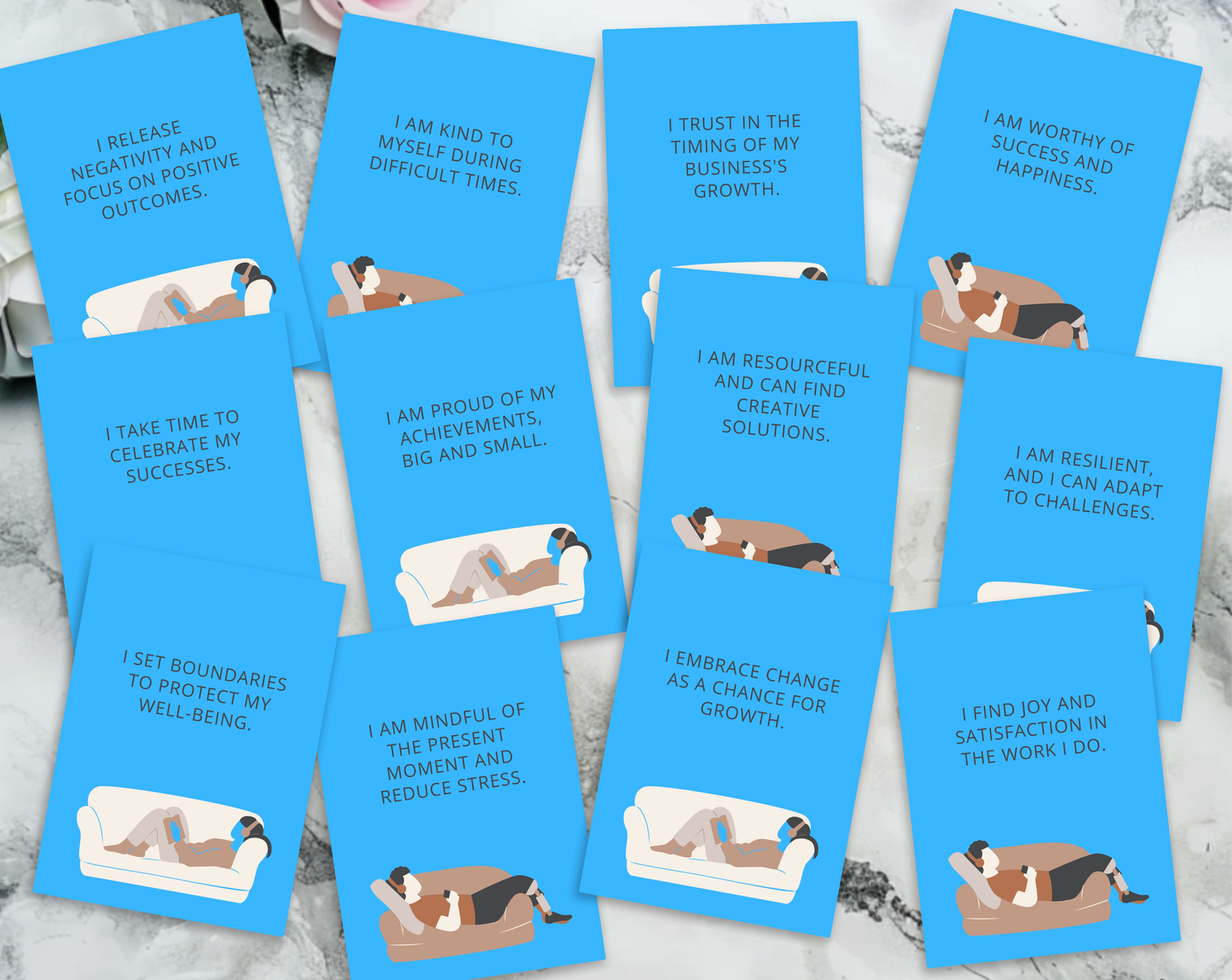 30 Business Burnout Affirmation Cards