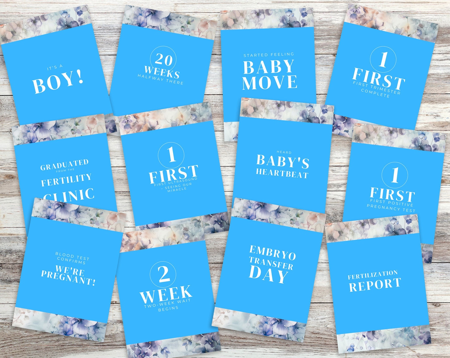 40 IVF Pregnancy Milestone Cards