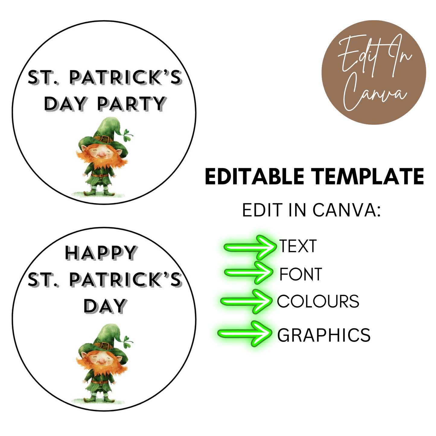 St Patrick's Day Cupcake Toppers