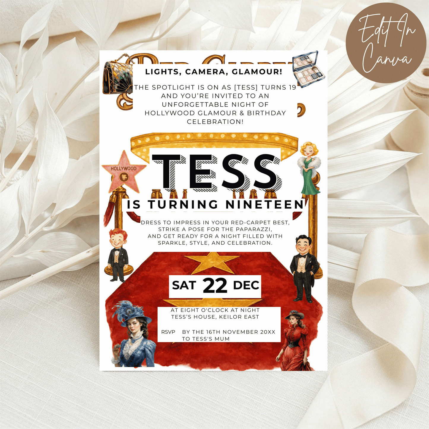 19th Birthday Invitation
