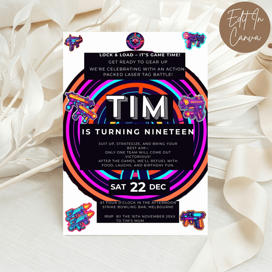 19th Birthday Invitation