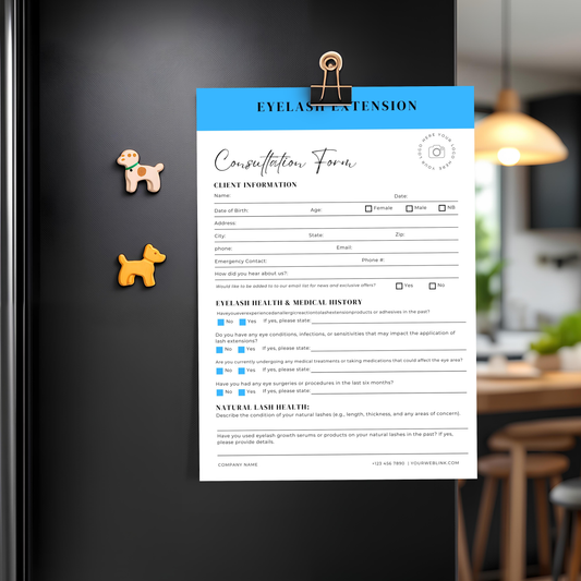 Eyelash Extensions Consultation Forms