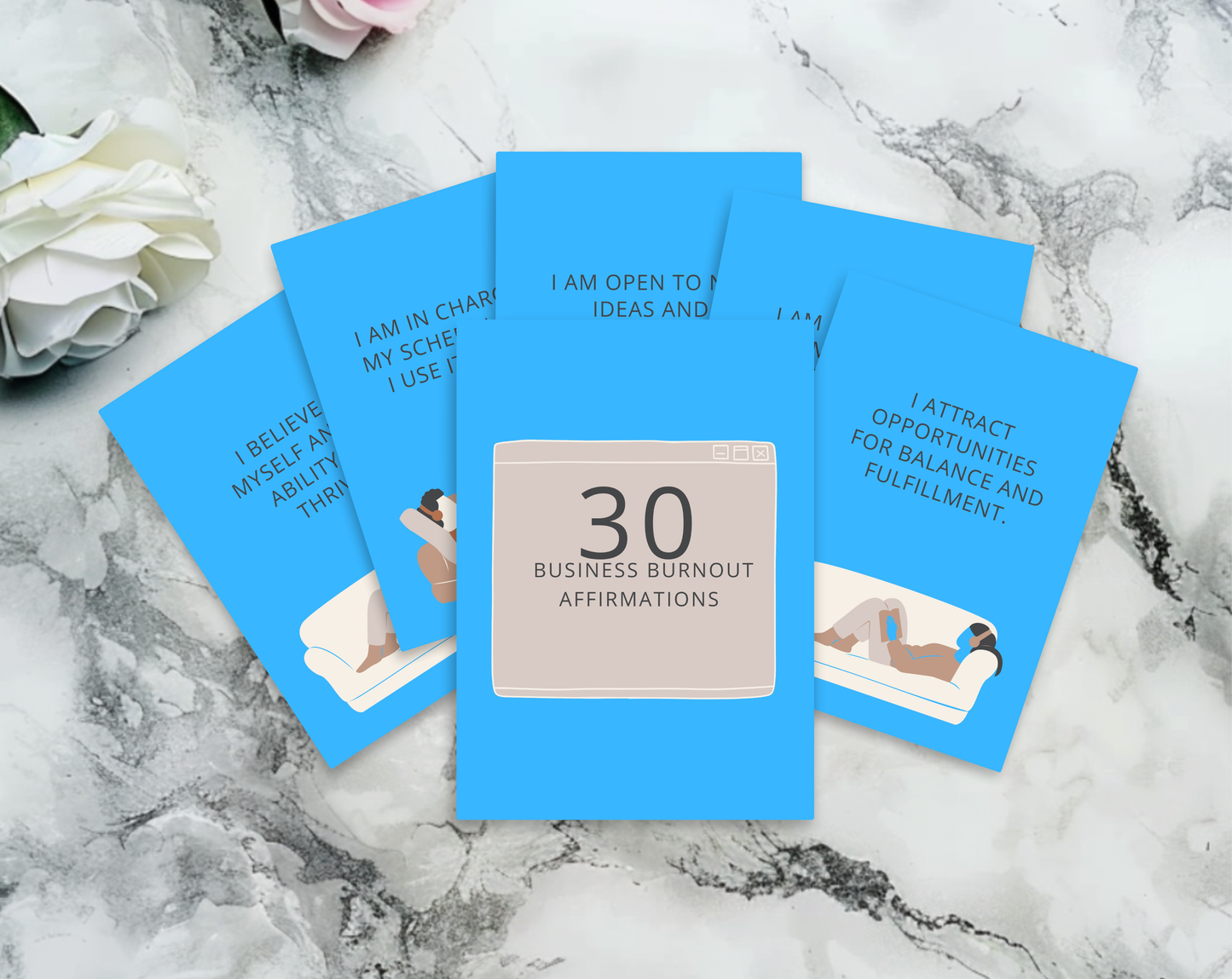 30 Business Burnout Affirmation Cards