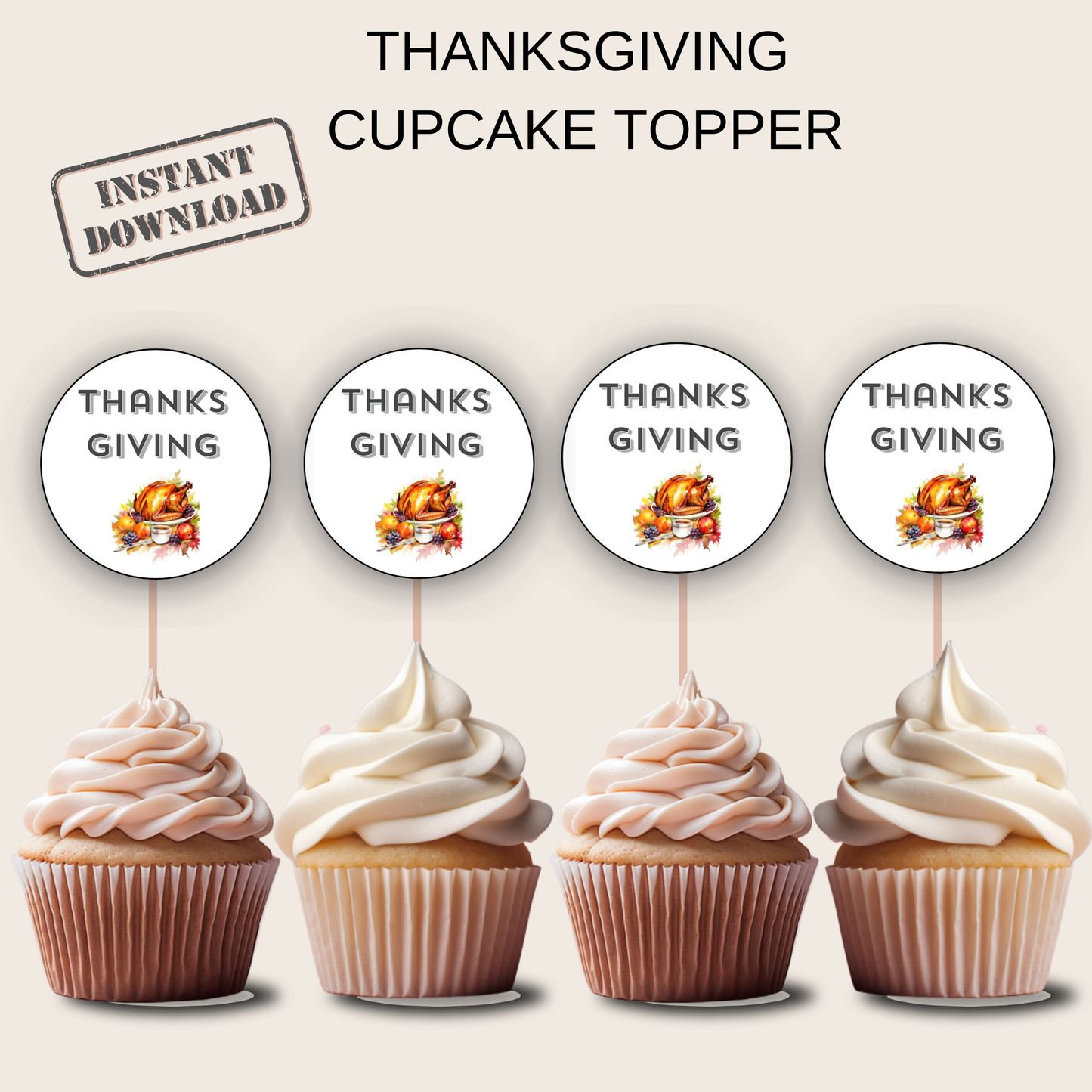 Thanksgiving Cupcake Topper
