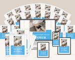 Collection of 'The Power of Mentoring' brochures and posters on a beige background
