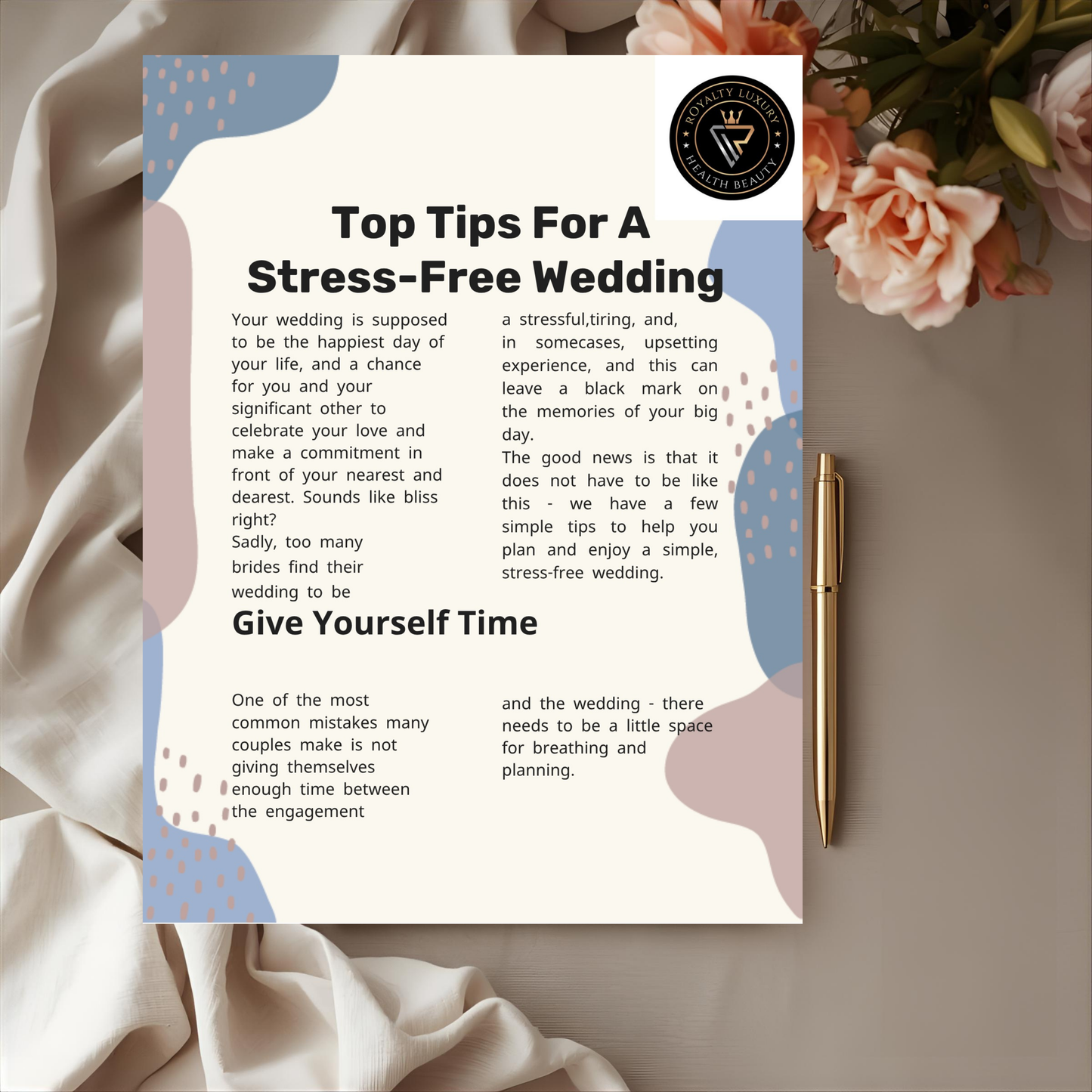 Top Tips For A Stress-Free Wedding