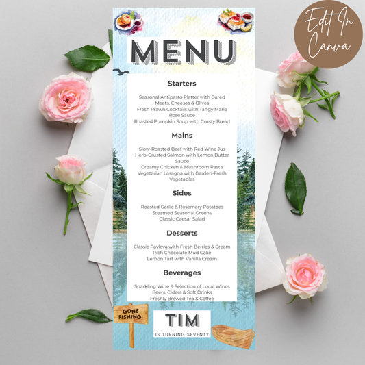70th Birthday Menu