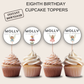 8th Birthday Cupcake Toppers Girl