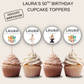 50th Birthday Cupcake Toppers Woman