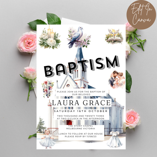 Baptism Invitation Female