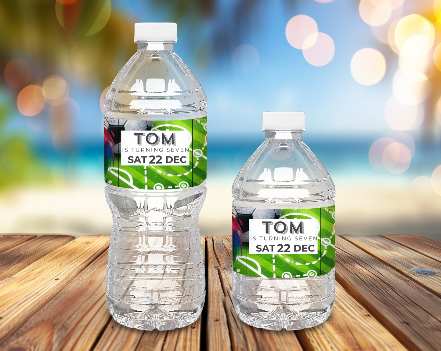 7th Birthday Water Bottle Label Male