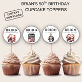 50th Birthday Cupcake Topper Man