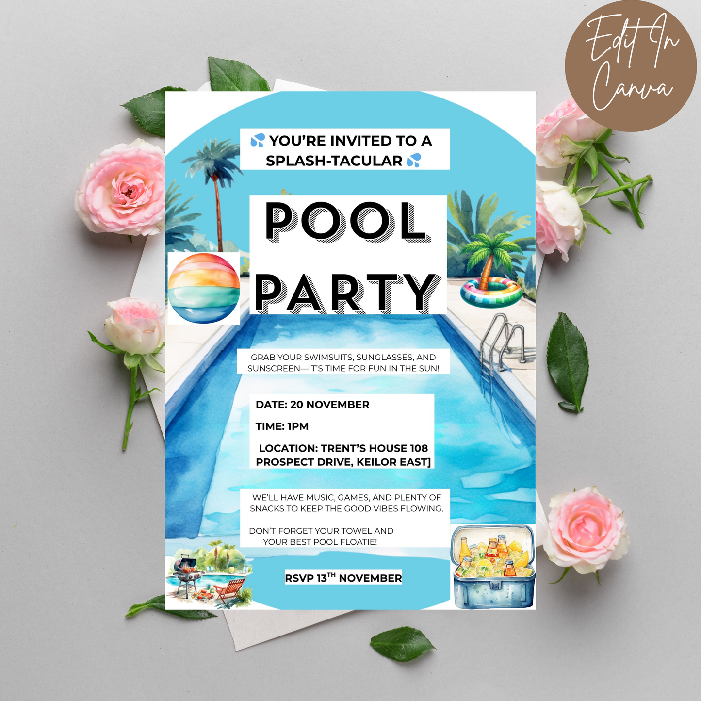Pool Party Invitation
