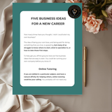 Five Business Ideas For A New Career