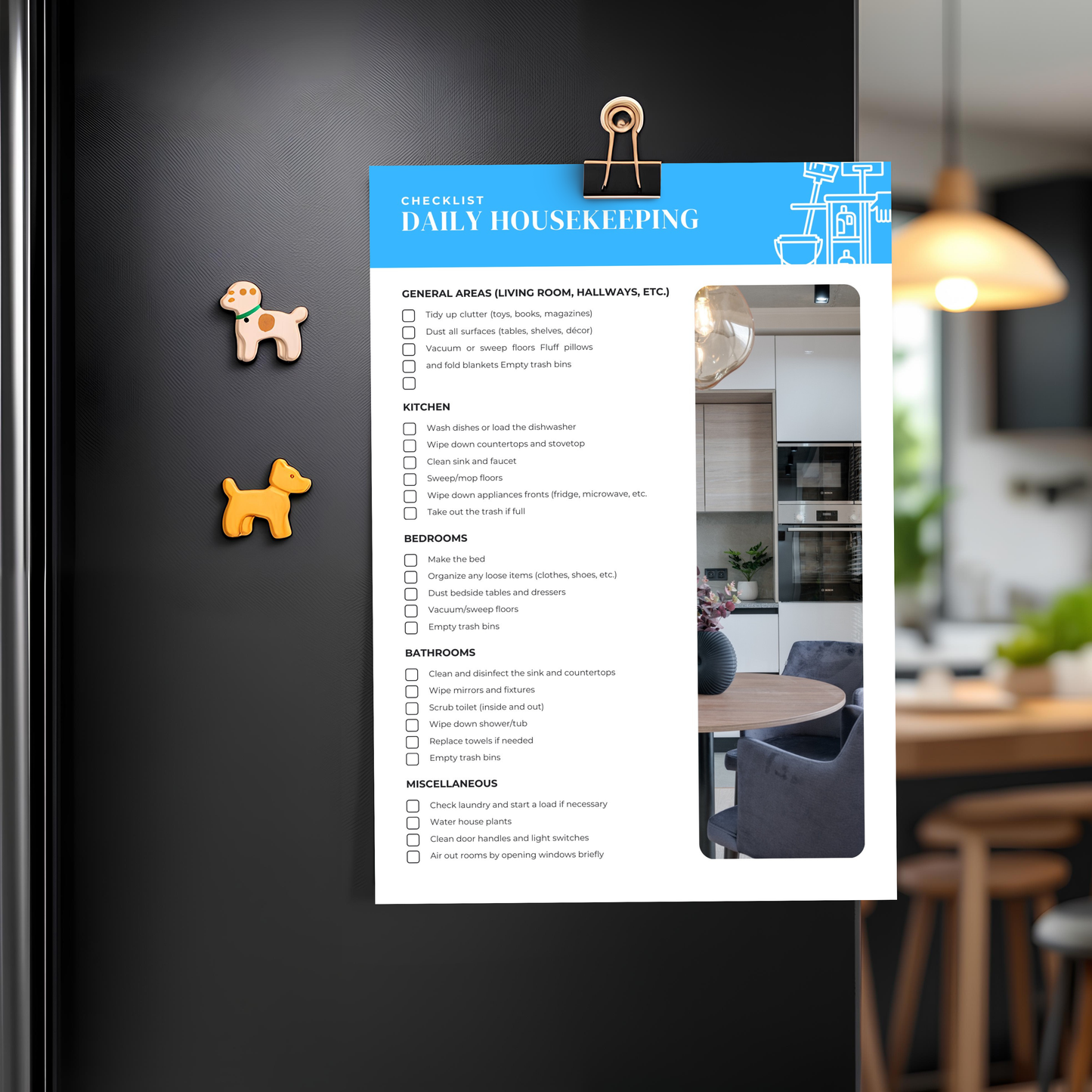 Daily Housekeeping Checklist