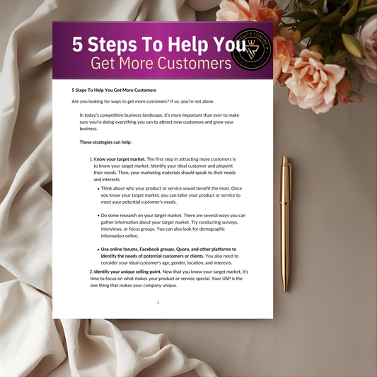 Five Steps To Help You Get More Customers