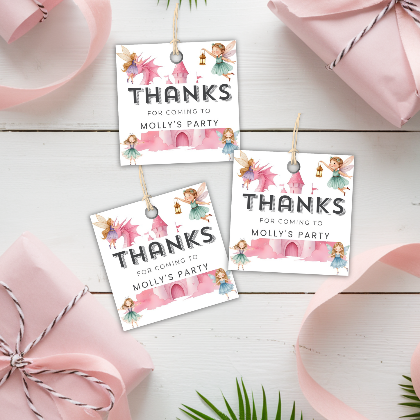 8th Birthday Thank You Tag Girl