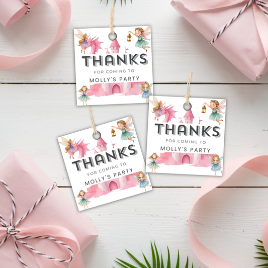 8th Birthday Thank You Tag Girl