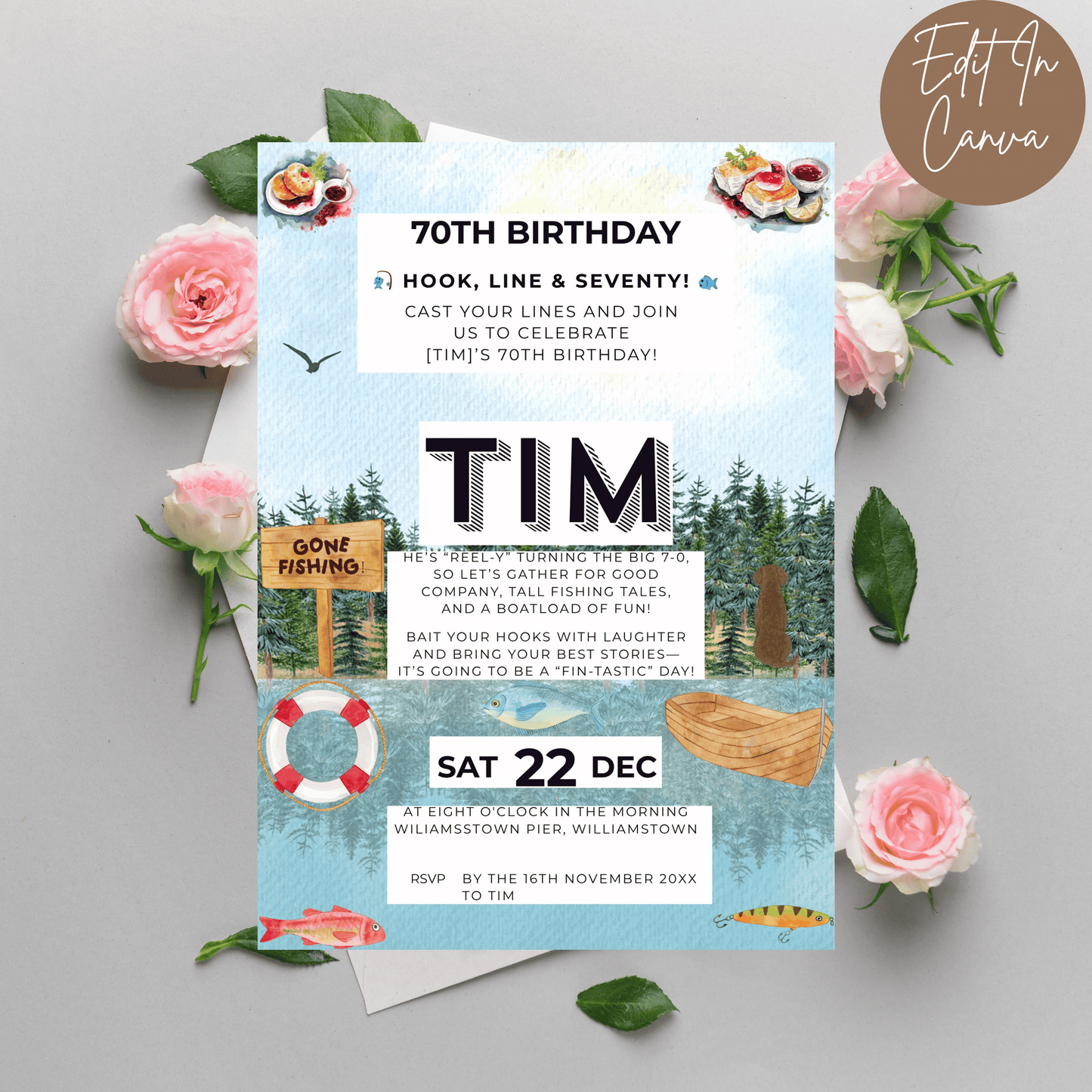 70th Birthday Invitation