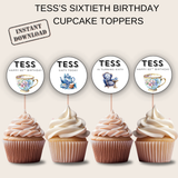 60th Birthday Cupcake Toppers Girl