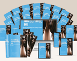 Collection of 'Wedding Budgeting 101' books, tablet, and smartphone on a white background