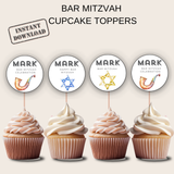 Bar Mitzvah Cupcake Toppers