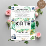 80th Birthday Invitation